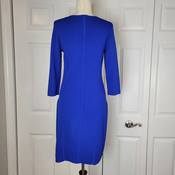Ann Taylor Royal Blue Body Con Sweater Dress SZ M - Picture 3 of 16